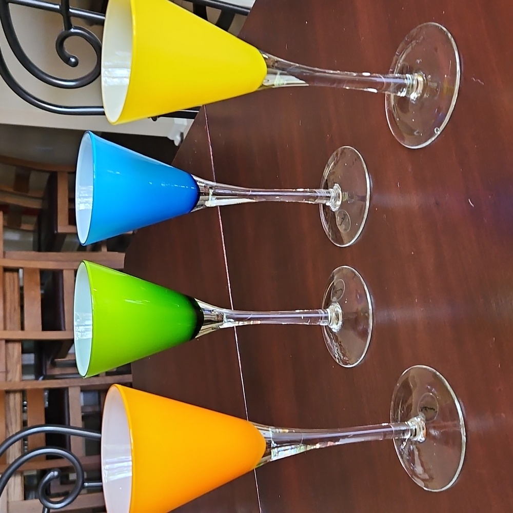 Artland Vibrant Handmade Wine Glass Vintage Retro Drink Set